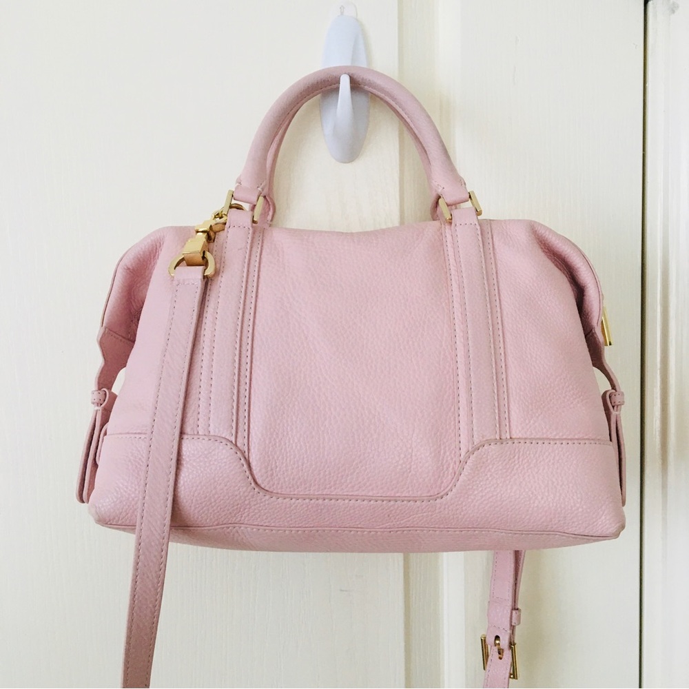 Tory Burch Landon Blush Pink Pebble Leather Satchel/Crossbody Bag - Picture 8 of 14